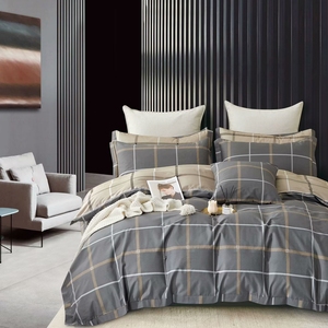 Luxe gewassen katoenen dekbedovertrekset op maat bedrukt, eenvoudig geweven, 200TC, milieuvriendelijk, geschikt voor alle seizoenen, beddengoedontwerpen voor thuis - Product Image 6