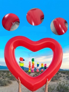 Anillos de Natación Inflables en Forma de Corazón, Flotador Gigante para Fiestas en la Piscina, Colchoneta Flotante, Círculo de Natación - Product Image 3