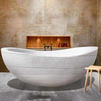 Baignoire ovale de salle de bain à bas prix, en marbre naturel, pour bébé et adulte
