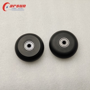 CARSUNプラスチックソリッド<span class=keywords><strong>PU</strong></span>ホイール64x24mmブラックポリウレタンタイヤ608ダブルボールベアリング