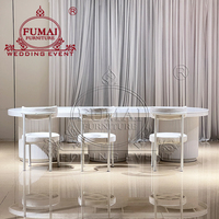 Salle de banquet, meubles d'hôtel, table de mariage en fer blanc avec dessus en MDF