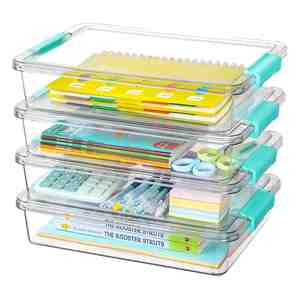 3-<b>box</b> Set with <b>Lockable</b> Lid,stackable Transparent Plastic <b>Box</b>, Storage Container for Board Game Cards for Home and Classroom Use - Product Image 1