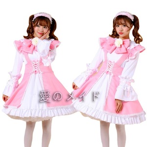 Classic Japanese Long-Sleeved Maid Outfit Black Polyester Anime Cosplay Costume Female Dress Spring 2023 - Product Image 3