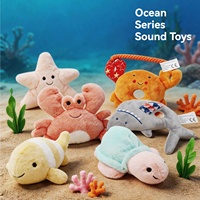 Jouets pour chiens Ocean Plush Squeaky, double son, bruit froissé, jouet à mâcher pour chiots, pour petits chiens, soins dentaires, 6 styles