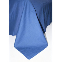 Parure de lit 4 pièces en mélange lin-coton, couleur unie, tissée, écologique, respirante et anti-humidité, avec drap-housse