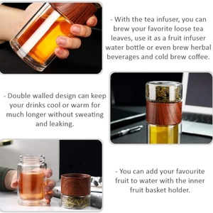 Customizable Tea Infuser <b>Water</b> <b>Bottle</b> BPA Free Borosilicate Cup Gym Sports Portable Glass Drinking <b>Water</b> <b>Bottle</b> With <b>Filter</b> - Product Image 3