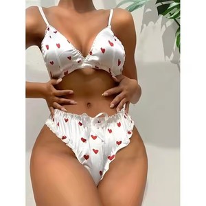 Sexy <strong>Lingerie</strong> Woman's Bra Bowknot Sexy Wire Free <strong>Lingerie</strong> Underwear Two Piece Female <strong>White</strong> Set Set Women's Erotic <strong>Lingerie</strong> Suit - Product Image 3