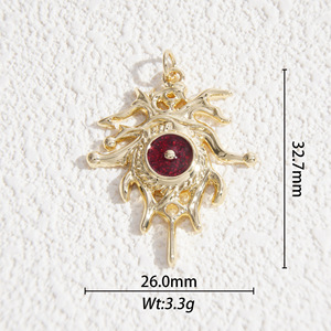 Pendentif Dieu du Soleil en alliage avec zircon synthétique en forme d'étoile, accessoire de bijouterie DIY pour collier et bracelet - Product Image 2