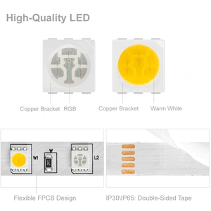 Bandes lumineuses RGBW 4 en 1, Wifi sans fil, contrôlées par smartphone, bande lumineuse LED 5050 - Product Image 6