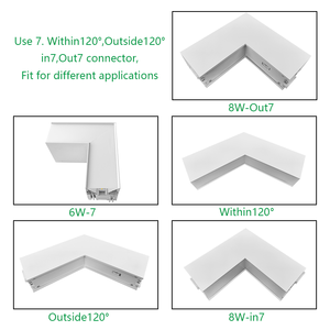 Luminaires linéaires LED modernes en aluminium 40W avec connecteur en arc pour hangar, intérieur, suspendus, décoratifs, pour bureaux, supermarchés, ateliers, stades sportifs - Product Image 2