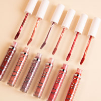 Gloss à lèvres liquide mat à base d'huile, personnalisable, à faible MOQ, effet minéral, non-collant, waterproof, longue tenue, maquillage