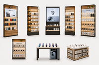 Vitrine d'affichage pour téléphones portables avec éclairage LED, présentoir publicitaire pour téléphones, présentoir écologique personnalisable pour magasins de détail