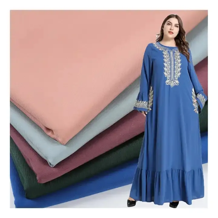 Tissu abaya en polyester noir coréen de haute qualité pour vêtements saoudiens