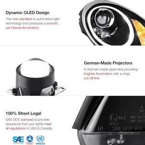 Lumière de voiture pour Porsche 987-Series 2005-2008 Boxster Cayman Halogen Model OLED <span class=keywords><strong>Neon</strong></span> Tube Black Housing Projector Headlamp Assembly - Product Image 2
