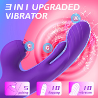 3 in 1 Damen Sexspielzeug mit 10 Flattern 10 Vibrieren & 10 Klopfen G-Punkt Vibratoren Klitoris Nippel Anal Stimulator Vibrator