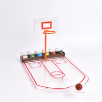 Mini table de jeu à boire de basket-ball en gros avec 6 verres à liqueur jeu de bar de bureau