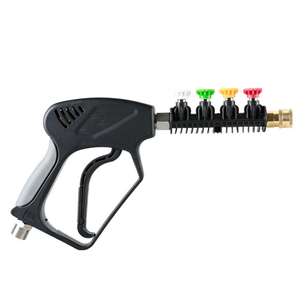 Hochdruckreiniger-Pistole Max 5000PSI Schwarz Keine Stromversorgung Erforderlich Kompatibel mit Schaumkanone 4 Düsenaufsätze Verlängerungsstab - Product Image 2