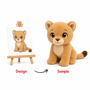 Fabricant de jouets en peluche personnalisés, poupée en peluche personnalisée, lionceau, dessin animé, safari, bébé, chat sauvage, jouet en peluche artisanal personnalisé - Product Image 1