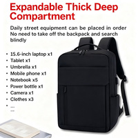 Sac à dos extensible pour ordinateur portable 15,6 pouces, imperméable, pour voyages d'affaires, antivol, avec port USB, sac à dos scolaire