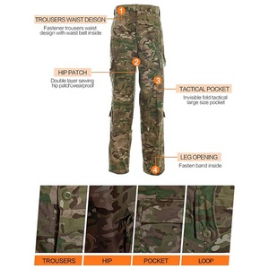 Ngoài trời Camo Ripstop chiến thuật áo khoác và quần săn bắn đồng phục quần áo không thấm nước an ninh đồng phục cho bán - Product Image 5
