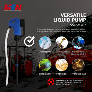 Pompe manuelle portable MSN pour transfert de liquides, pompe à <span class=keywords><strong>AdBlue</strong></span> et urée, compatible avec fût de 200 L, résistante aux acides faibles et aux bases, pompe manuelle - Product Image 3