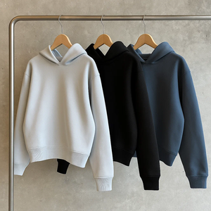 เสื้อมีฮู้ดโอเวอร์ไซส์ซักได้สำหรับผู้ชายเสื้อมีฮู้ดพิมพ์ลายพัฟกราฟิกเสื้อผ้าแนวสตรีทแวร์ผ้าฝ้ายวินเทจที่ออกแบบได้ตามต้องการ - Product Image 2