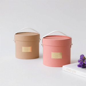 Boîte cadeau ronde, seau en papier cylindrique, boîte tube rigide circulaire, boîte cadeau ronde de transport, boîte d'emballage cylindrique - Product Image 1