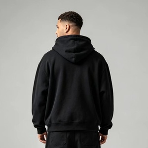 Sweat-shirt à capuche surdimensionné robuste, style streetwear, en tissu polaire, couleur unie, pour hommes, prix abordable, directement des fabricants. - Product Image 3