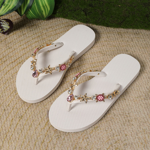 Bling Bling strass di vetro Cooper catena di saldatura adornata scarpe da donna per le vacanze pantofole per la spiaggia - Product Image 4