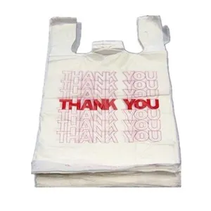 China Supplier's Biodegradable PE Plastic T-Shirt Thank You Shopping Bag Side Gusset With Patch Handle For Packaging Scenery