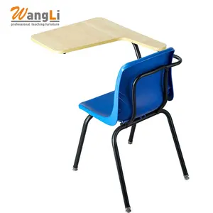 Sillas de plástico para estudiantes, muebles escolares con tablero de escritura, sillas de entrenamiento