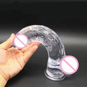 Dildo de Gelatina de Cristal al por Mayor para Masturbación Femenina, Dildo Realista con Ventosa, Plug Anal Transparente, Producto Sexual - Product Image 2