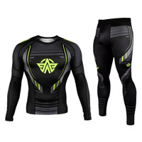 Vente en gros de vêtements de boxe ajustés à manches longues vêtements d'entraînement au combat vêtements de combat UFC ensemble deux pièces personnalisé