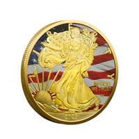 Moneda Coleccionable de Aleación de Zinc Bañada en Oro con Estampado UV 3D Bicolor, Conmemorativa de la Estatua de la Libertad Americana 2025, Temática Patriótica