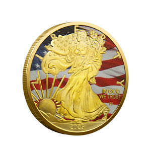 Herdenkingsmunt 2025 Amerikaanse Vrijheidsbeeld gouden zinken legering, UV-geprint, patriottisch, 3D, tweekleurig, verzamelmunt - Product Image 2