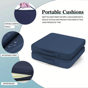 Coussin de siège en éponge léger matelassé personnalisé avec poignée de transport pour une utilisation au stade - Product Image 2
