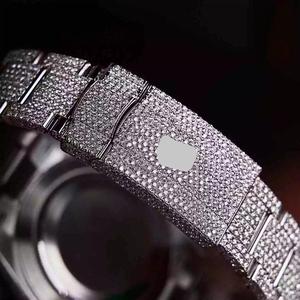 Reloj Analógico de Acero Inoxidable con Movimiento Mecánico Automático de Lujo Elegante, con Piedras de Moissanita Heladas para un Estilo Atractivo y Premium - Product Image 6