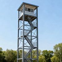 Tour d'observation modulaire en acier boulonné à installation facile pour la surveillance des incendies forestiers, structure en treillis galvanisé