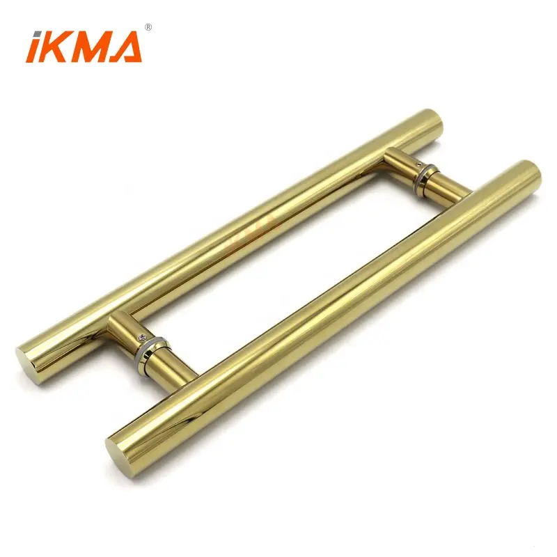 Ikma Factory Custom Spiegel Satijn Messing 6/8/24/36/48/60 Inch Commerciële Soort H Glas deur Gold Handgrepen