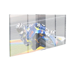 Transparent LED <b>Curtain</b> Screen 1920×1080 Indoor Fixed Installation <b>Light</b> Blue Color 1500 cd Brightness Wall Mount - Product Image 3