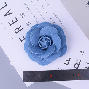 2023 <span class=keywords><strong>New</strong></span> Arrival 7Cm Đa Mô Hình Denim Vải Hoa Tự Làm Vải Ăn Mặc Đồ Trang Sức Phụ Kiện Tóc Nhỏ Vải Handmade Hoa - Product Image 3