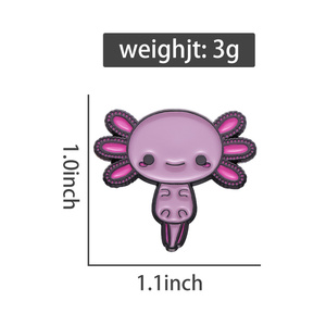 Nette Axolotl Emaille Pin benutzer definierte rosa Salamander Broschen Revers Shirt Abzeichen Cartoon Tiers chmuck Geschenk für Kinder Freunde - Product Image 6