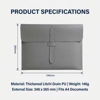 Porte-documents A4 minimaliste en cuir, pochette élégante en cuir PU, protège-documents pour ordinateur portable et documents