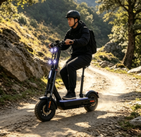 Trottinette électrique pliable pour adultes TOURSOR X14 72V Pro, double moteur, gros pneus tout-terrain, avec siège confortable, plusieurs lumières LED, haute vitesse