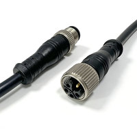 Kabel Daya Terintegrasi M12 L Code 4+PE DC dengan Kawat Kontrol Daya Multi-sirkuit PE Ground untuk Pengaturan Terpusat Multi-perangkat