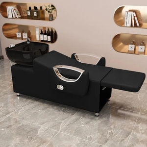 Factory Direct High-Grade Semi-Lying Punch <b>Bed</b> Light Luxury Shampoo Flushing <b>Bed</b> Barbershop Salon Special <b>Folding</b> Shampoo <b>Bed</b> - Product Image 1