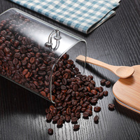 Bocaux en verre borosilicate de haute qualité, ensemble de récipients alimentaires en verre, contenants de rangement carrés pour la cuisine, bocaux en verre avec couvercle et cuillère