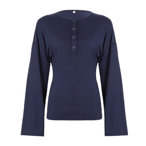 Minimalist Solid Color Eco-Friendly Breathable Casual Knitted <b>Henley</b> Long Sleeve <b>T</b>-<b>Shirt</b>-Comfortable and Stylish - Product Image 6