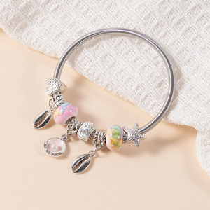 Fashion <strong>Korean</strong> Crystal Adjustable Starfish <strong>Charm</strong> Cuff Lucky Beaded Bracelet Bangle Women - Product Image 5