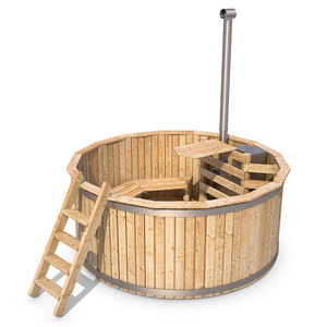 modern luxury finland pine round wood stove hot tub outdoor use